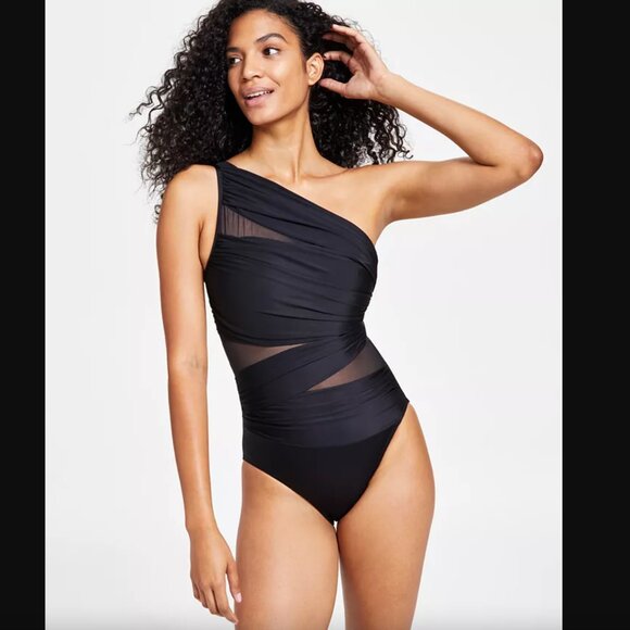 Miraclesuit Jena One-Shoulder Allover-Slimming One-Piece Swimsuit NWOT - Picture 1 of 9